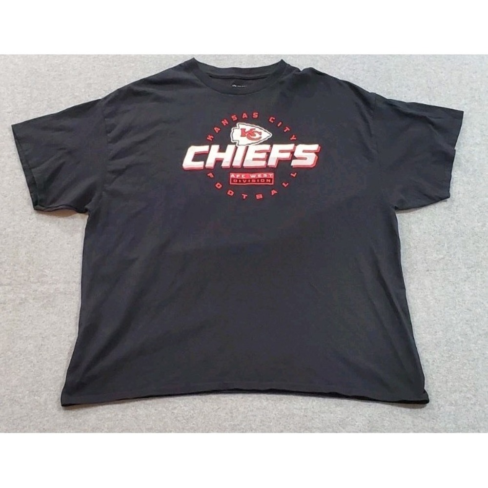 Kansas City Chiefs T-Shirt NFL Team Apparel, Size 2XL, Black, Short Sleeve